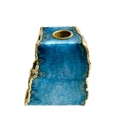 Light Blue Agate Gemstone Taper Candle Holder