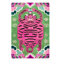 Light Green Oriental Tiger Hand Tufted Wool Rug