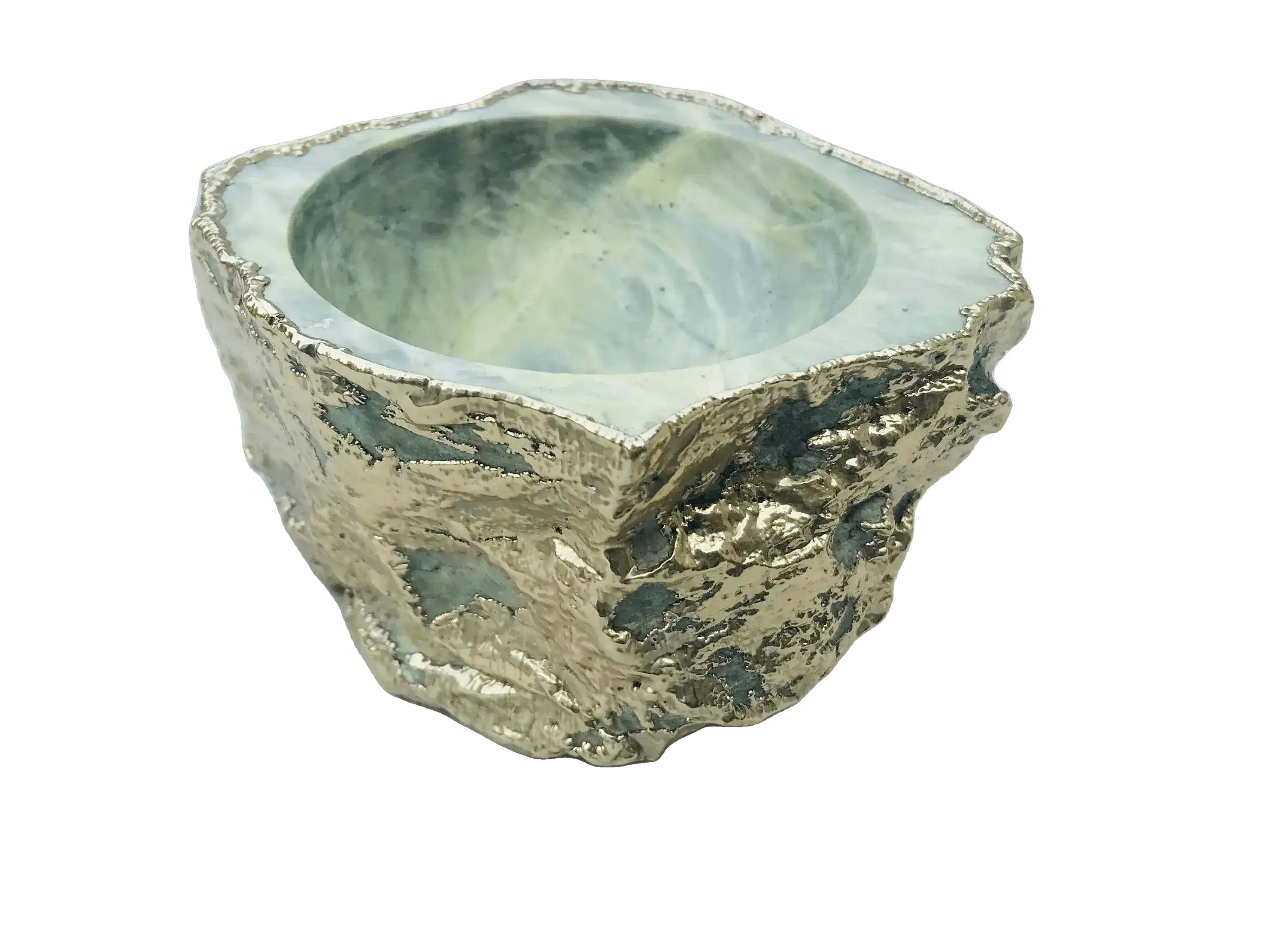 Lime Green Agate Geode Trinket Jewelery Bowl