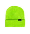 Sewn Tag / Lime Green Dad Brand Beanie By Dad Brand