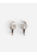 Pendientes dobles Rabanne XL Link — Plata