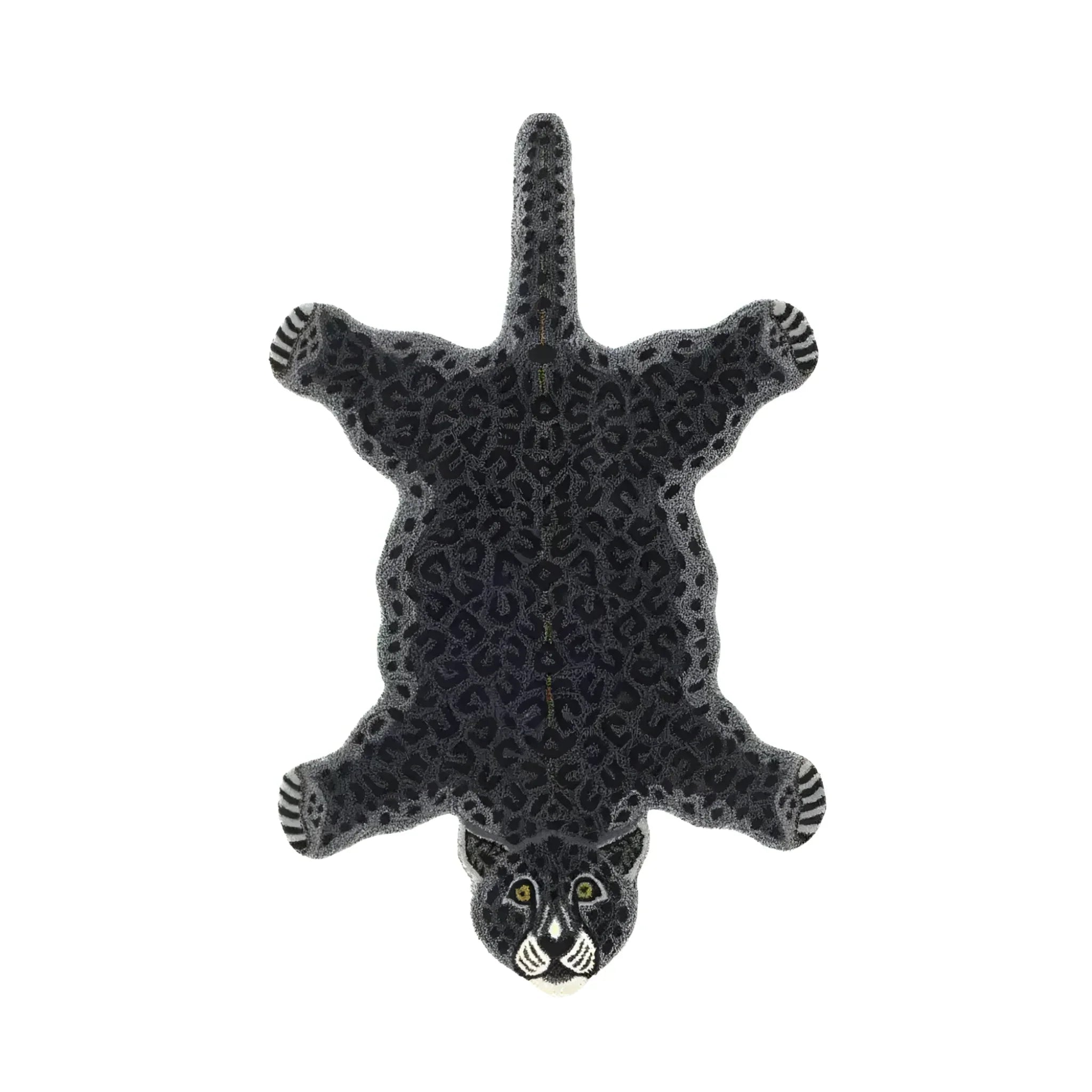 Little Black Leopard Hand Tufted Wool Rug