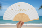 Love Gold Script 23cm fan