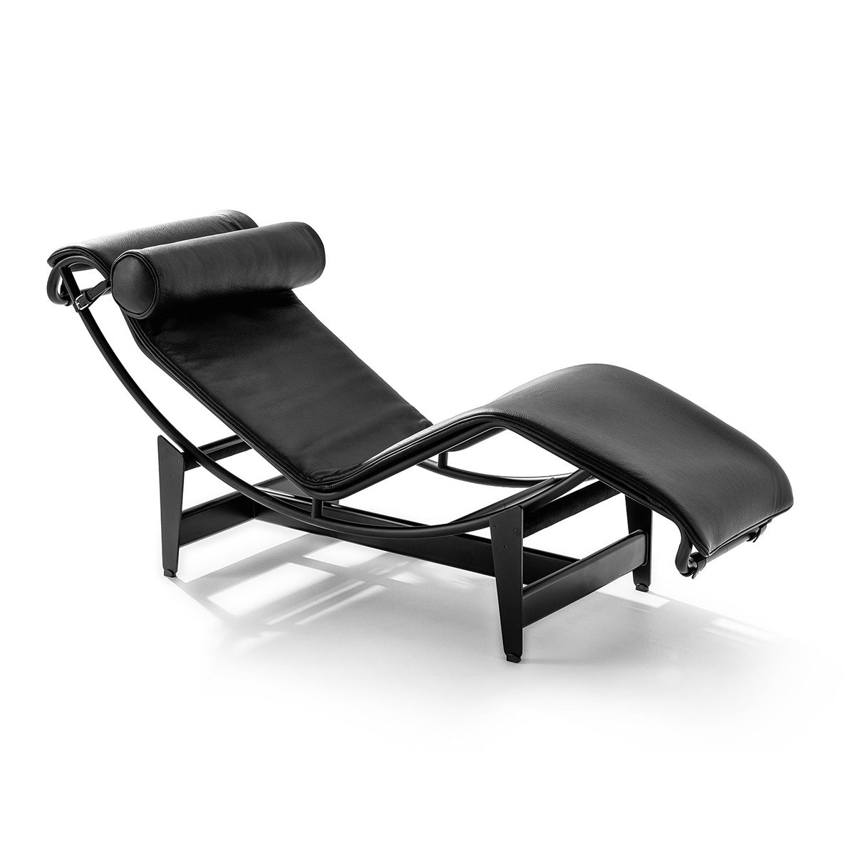 4 Chaise Longue à Réglage Continu, Noire, Durable