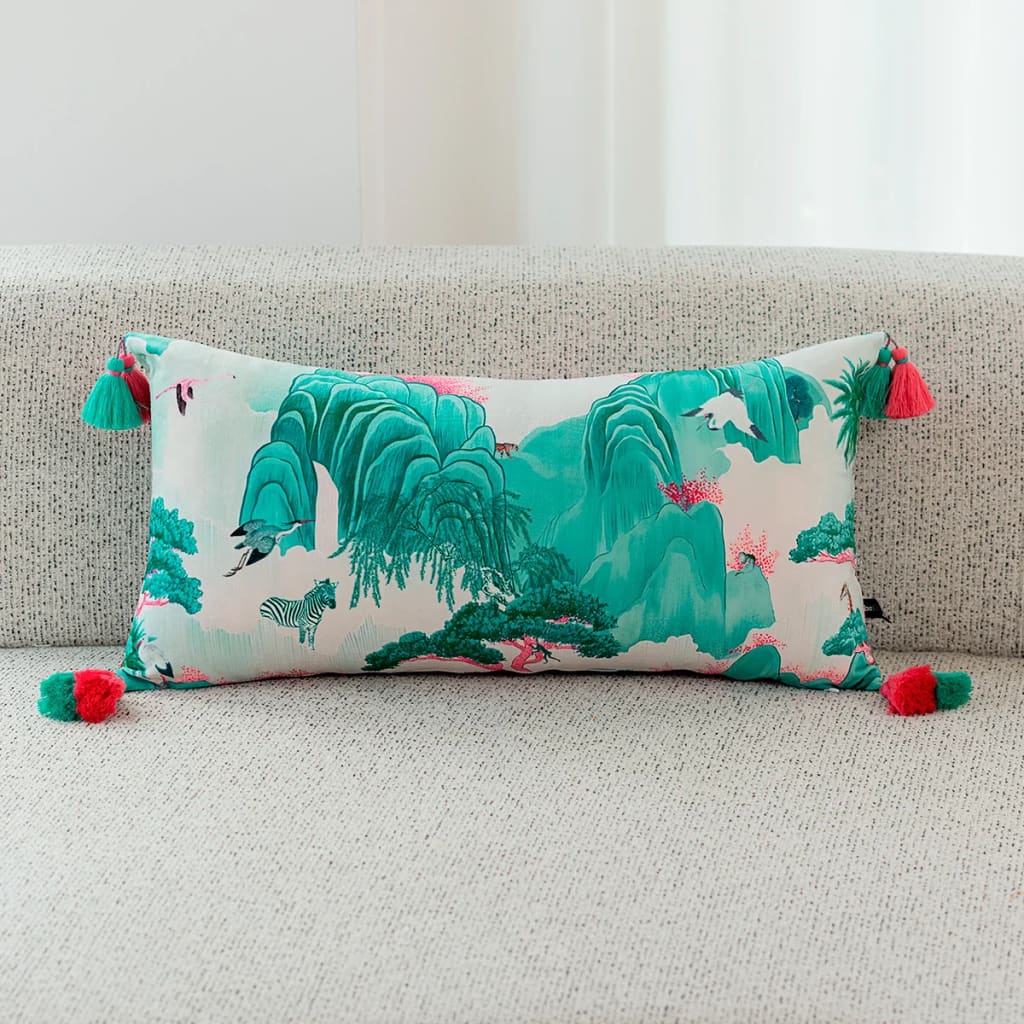 Luxurious Zebra & Tropical Jungle Decorative Pillow Cover