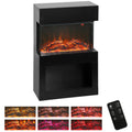19" 1000W/2000W Black Electric Fire and Mantel Reach up to 30m2 Space with Remote & Timer