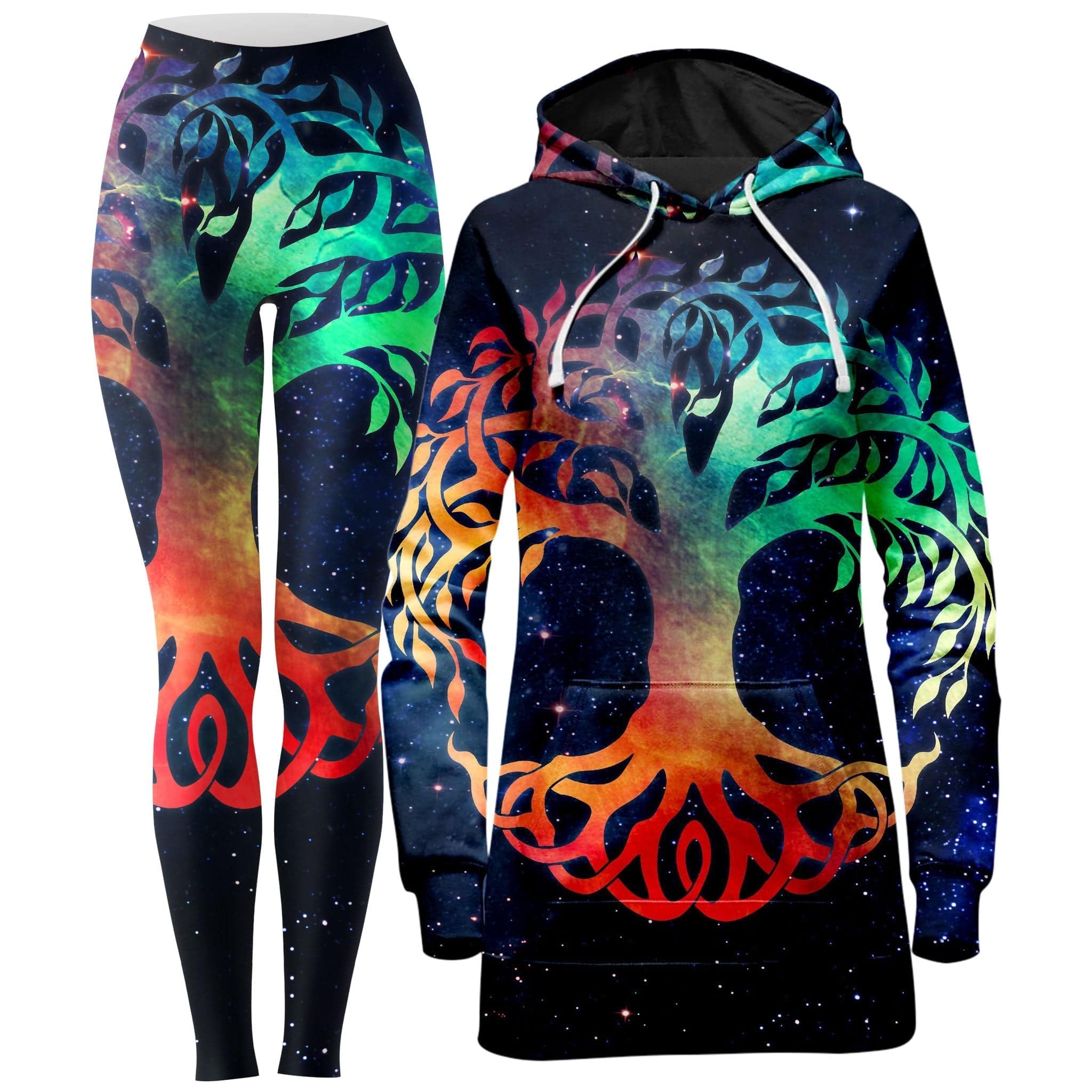 Tree of Life Hoodie Dress and Leggings Combo
