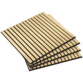 24" x 24" Wood Panels for Wall, 4 Pack Acoustic Panels, Sound Absorbing Slat Wall, Oak
