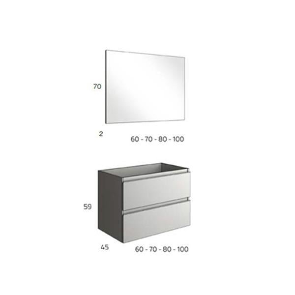 BATHME MADISON TOP Conjunto Completo Mueble Blanco Brillo