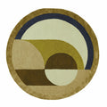 Maia Golden Brown Round Hand Tufted Wool Rug