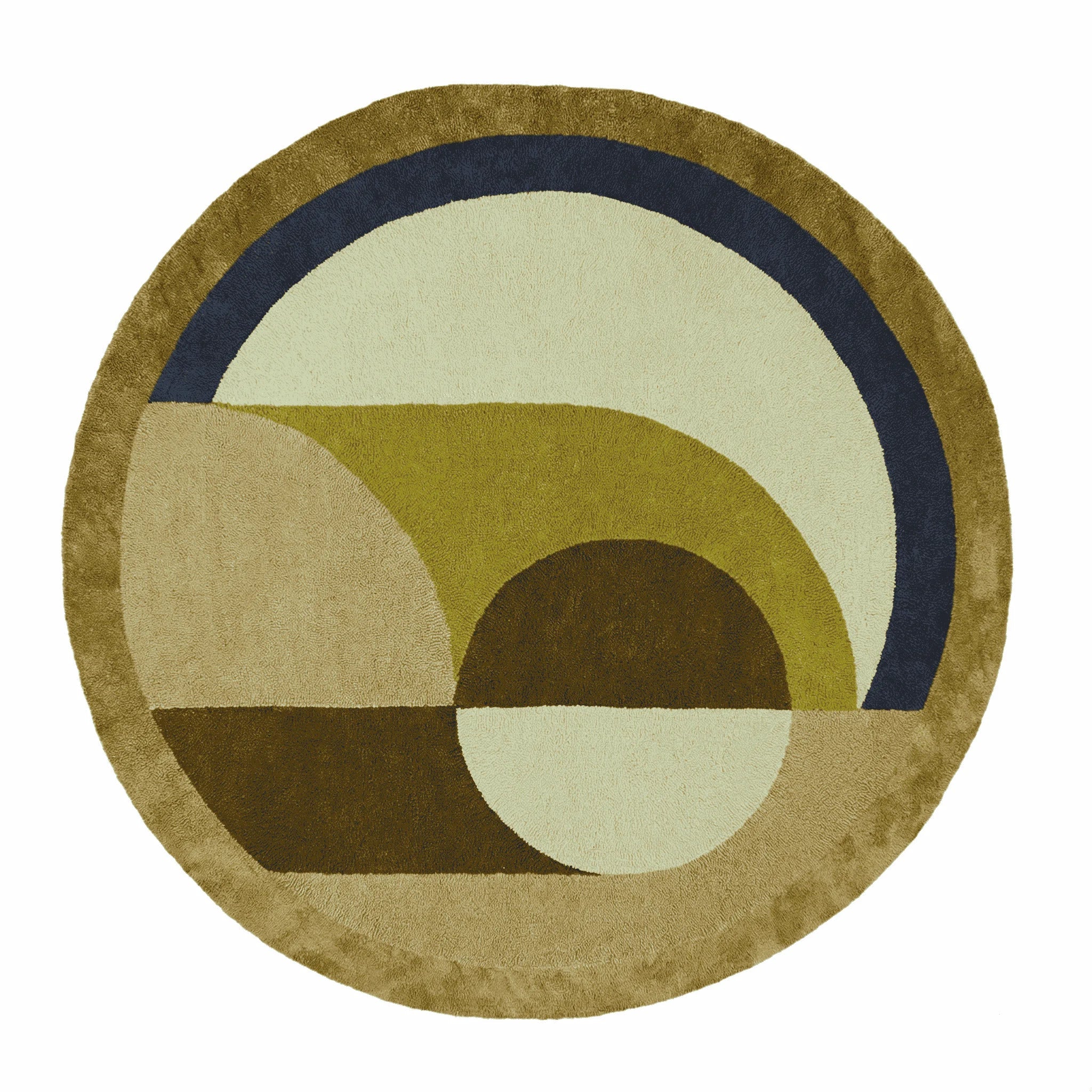 Maia Golden Brown Round Hand Tufted Wool Rug