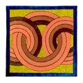 Maia Knotted Circles on Square Hand Tufted Wool Rug - Blue