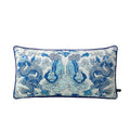 Majestic Azure Dragon & Fu Dog Pillow Cover