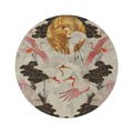 Majestic Crane and Cloud Pattern Round Rug