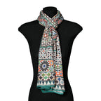 Multicolor Scarf with Islamic Art Mosaic Tile Patterns Mehdya