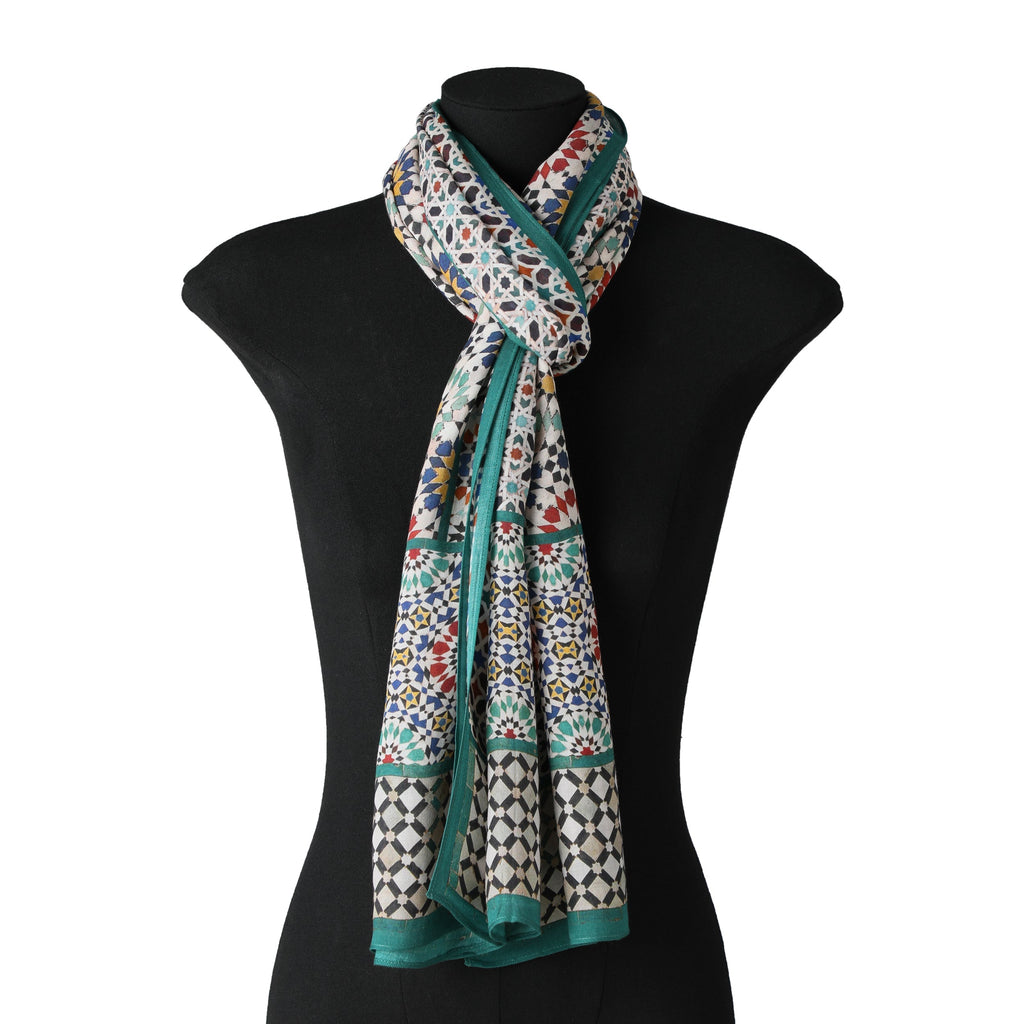 Moroccan Mosaic Tiles Inspired Scarf Zagora