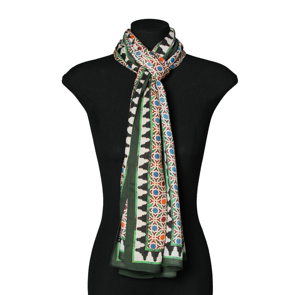 Alhambra Tiles Inspired Scarf Nazarí