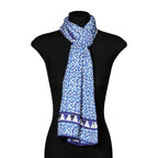 Blue and White Scarf Islamic Art - Aziza Iqbal - Alcazaba Azul