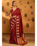 Red Fern Flame Sari Set By KYNAH, Luxury Indian Fashion & Bridal Wear