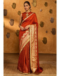 Rust Snow Light Sari Set By KYNAH, Luxury Indian Fashion & Bridal Wear