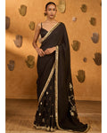 Black Wishdrop Gota Sari Set By KYNAH, Luxury Indian Fashion & Bridal Wear