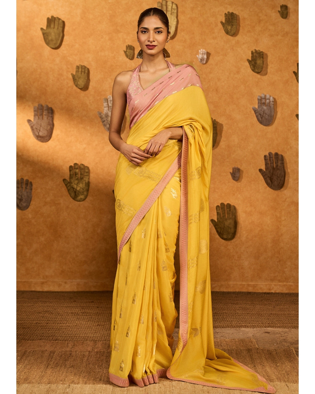 Yellow Bloom Keeper Sari Set By KYNAH, Luxury Indian Fashion & Bridal Wear