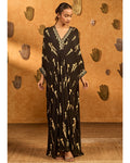 Black Cherry Vine Kaftan By KYNAH, Luxury Indian Fashion & Bridal Wear
