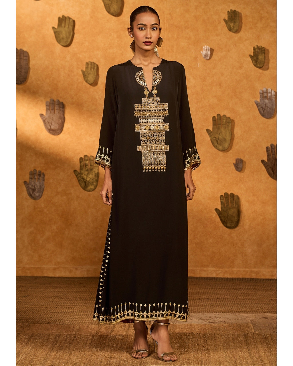 Black Dessert Muse Kaftan By KYNAH, Luxury Indian Fashion & Bridal Wear