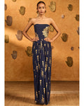 Navy Blue Cherry Vine Fusion Set By KYNAH, Luxury Indian Fashion & Bridal Wear