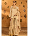 Oatmeal Crane Dawn Skirt Set By KYNAH, Luxury Indian Fashion & Bridal Wear