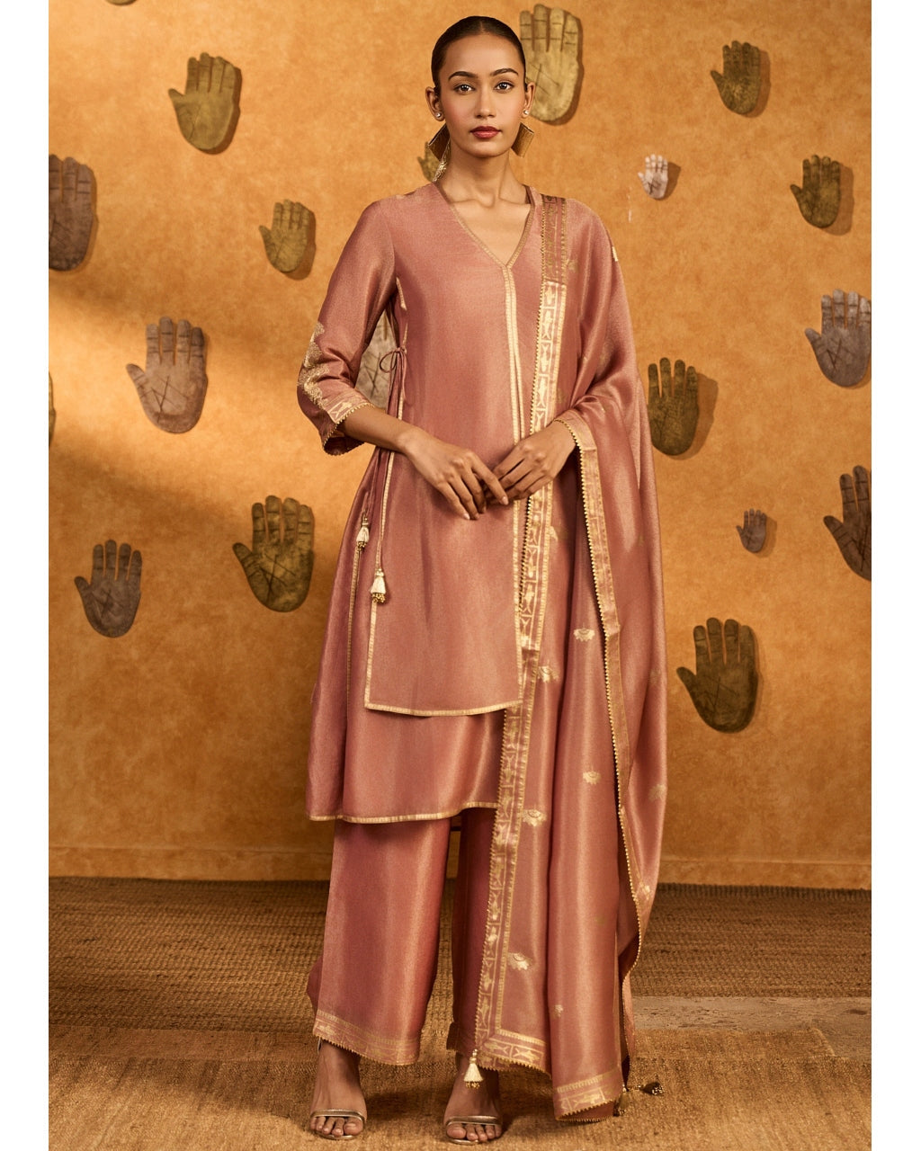 Mauve Tea Blossom Tissue Skd Set By KYNAH, Luxury Indian Fashion & Bridal Wear
