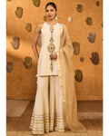 Ivory Gilded Sharara Set By KYNAH, Luxury Indian Fashion & Bridal Wear