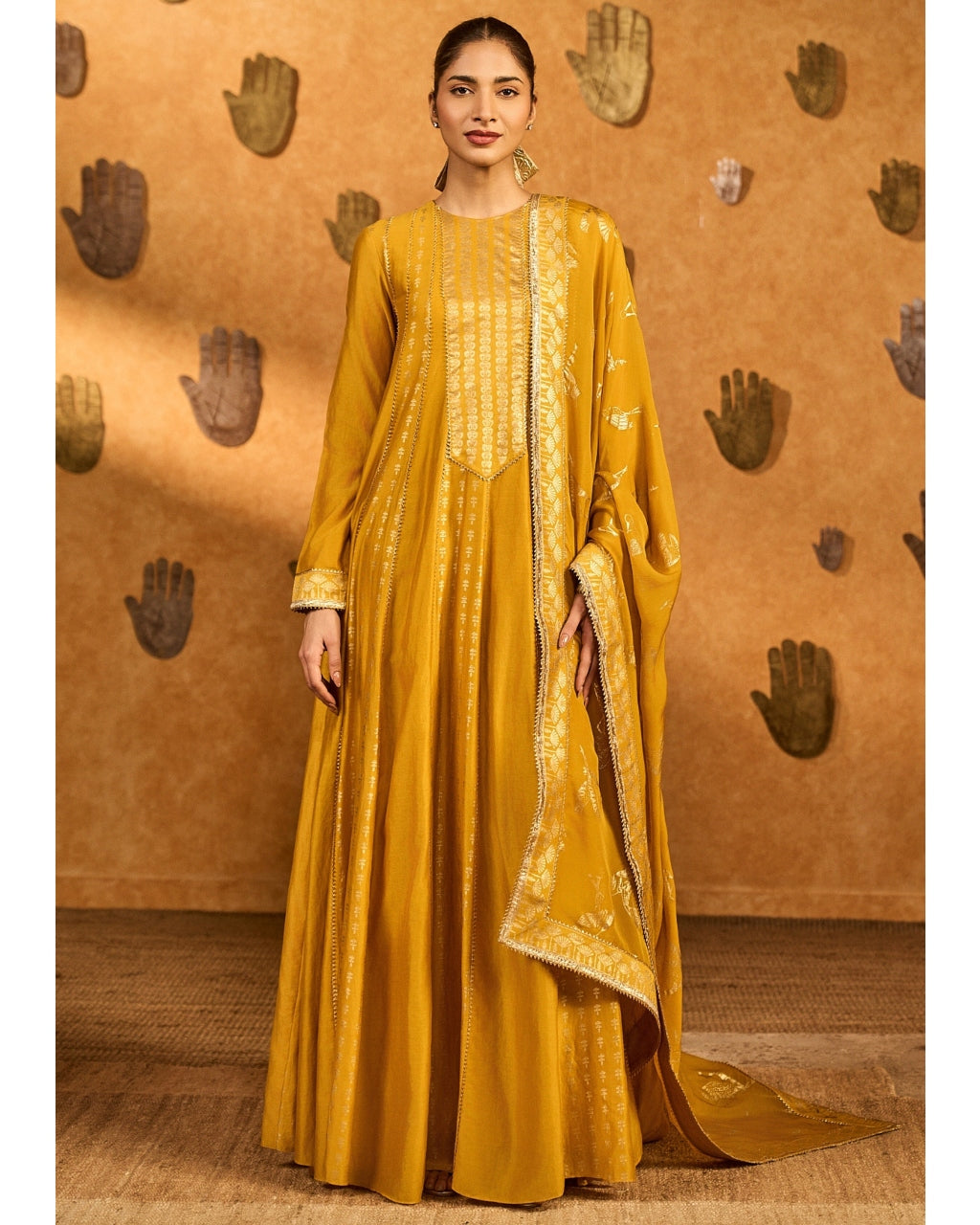 Ochre Snow Light Anarkali Set By KYNAH, Luxury Indian Fashion & Bridal Wear
