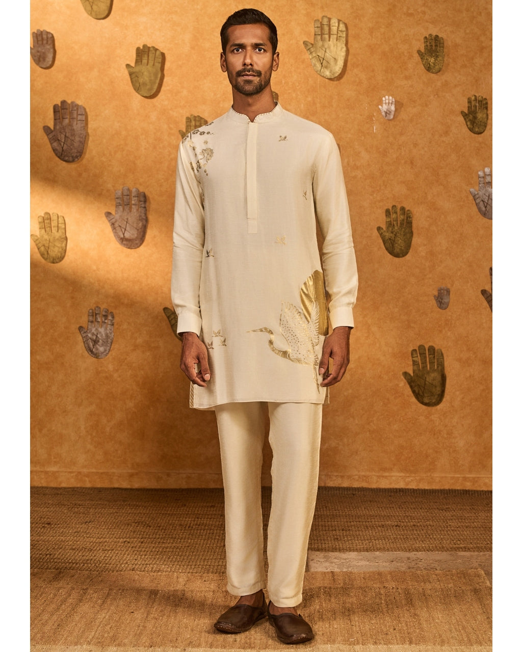 Ivory Crane Dawn Kurta Set By KYNAH, Luxury Indian Fashion & Bridal Wear