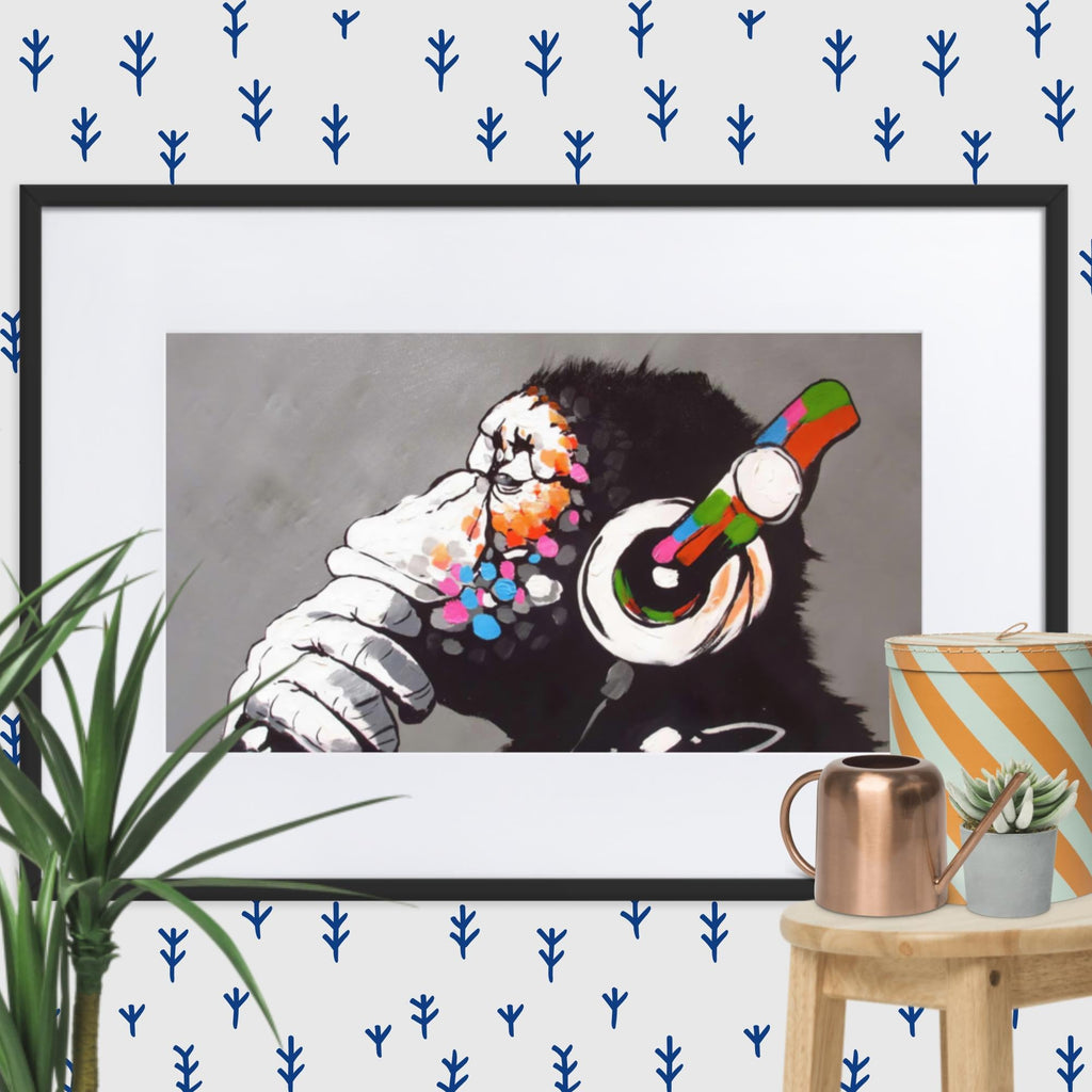 Cuadro decorativo con paspartú Monkey Musci