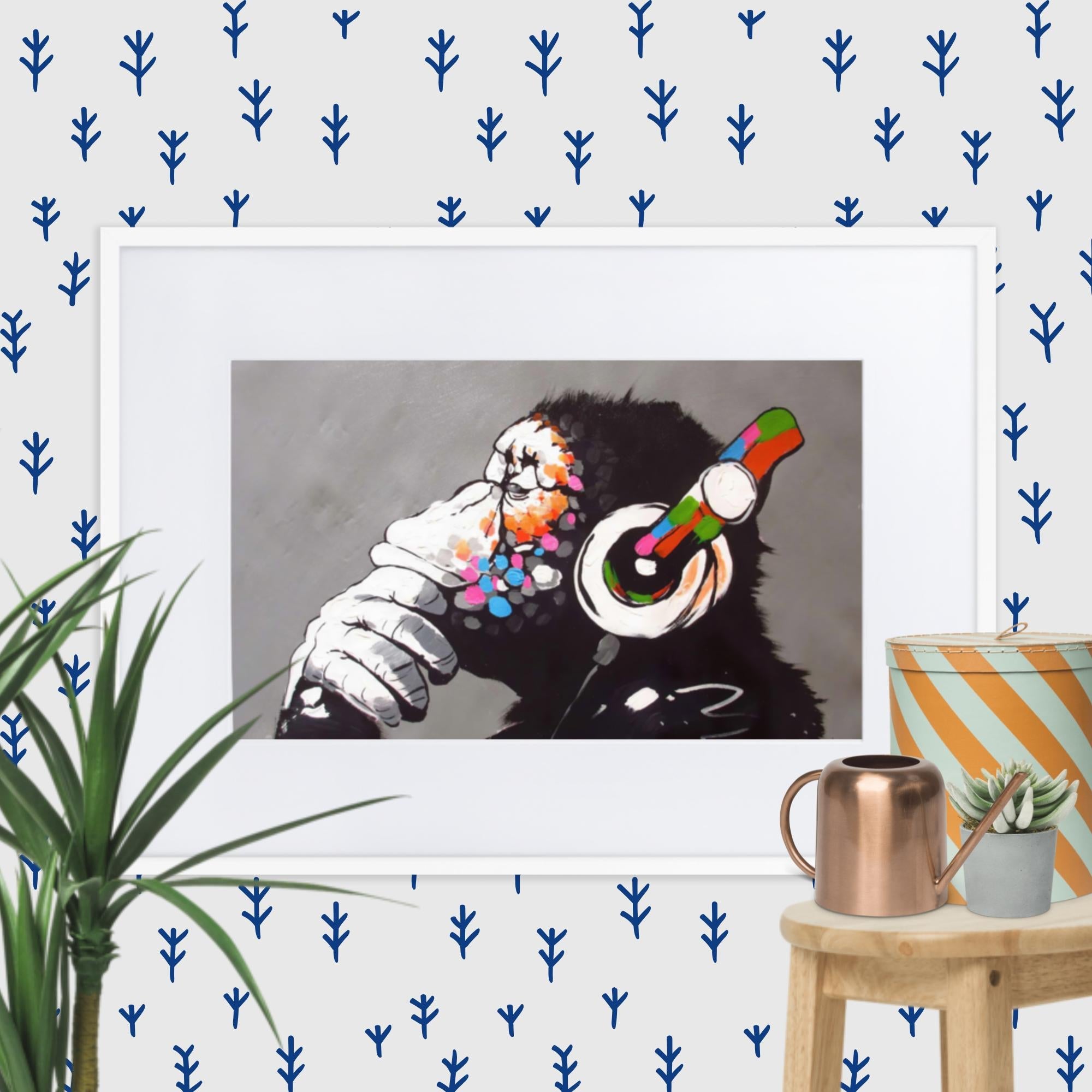 Cuadro decorativo con paspartú Monkey Musci