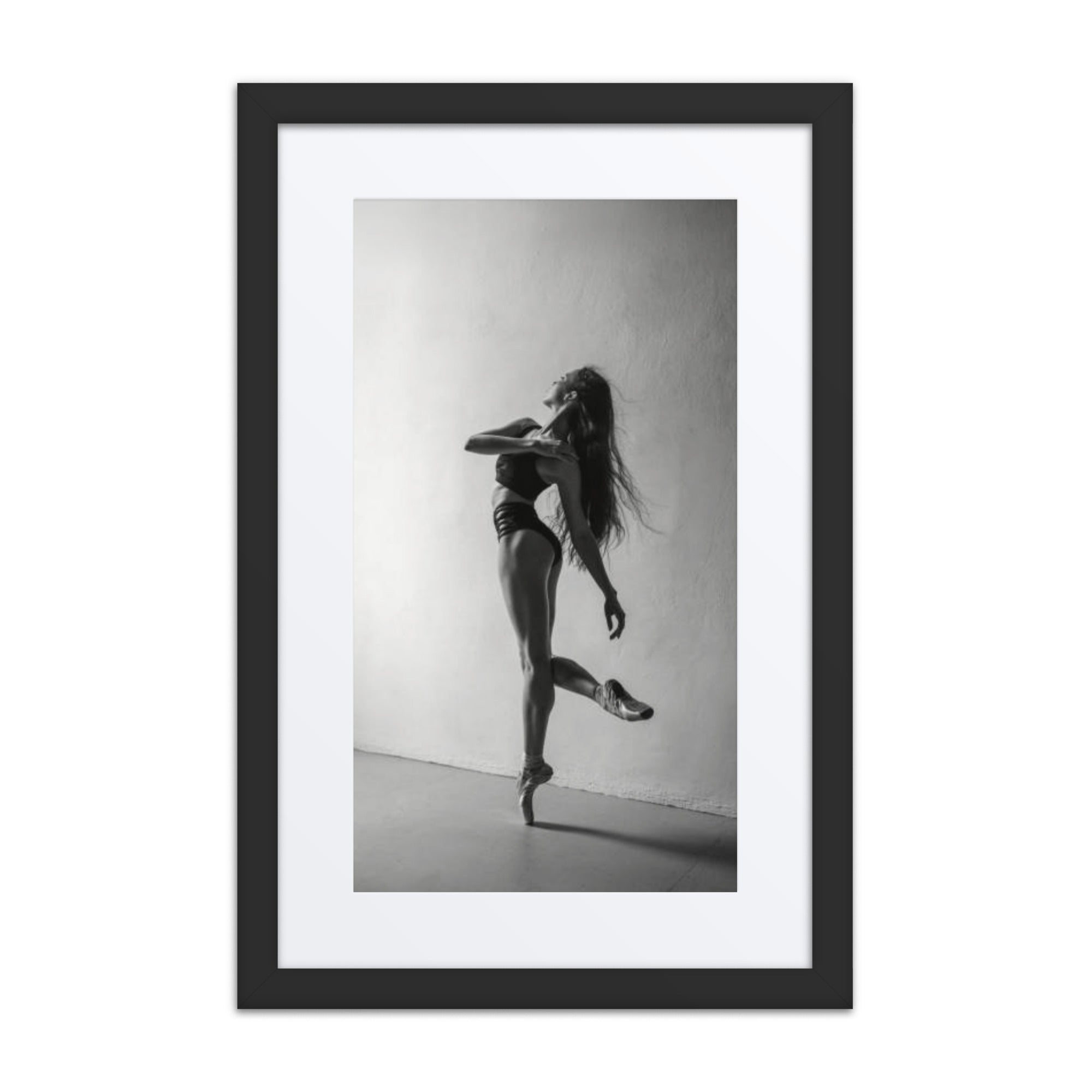Seductive Grace – Black & White Dance Framed Poster #3 (23.5" H x 17.5" W)