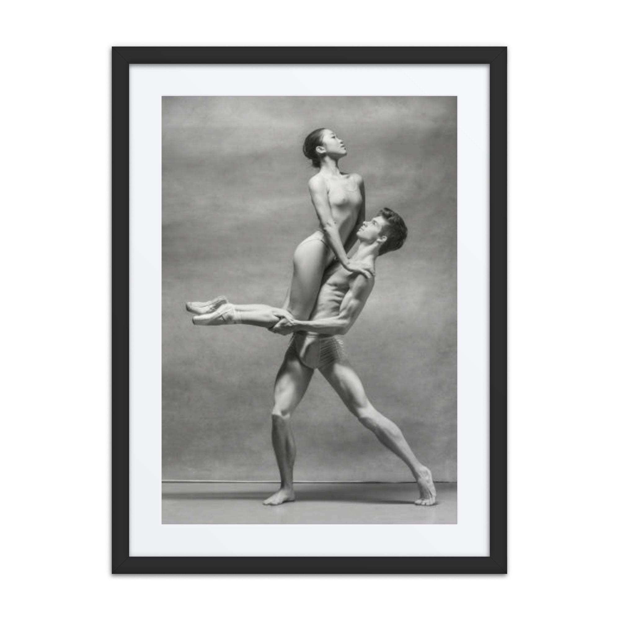 Dynamic Unity – Black & White Dance Framed Poster #4 (29.5" H x 23.5" W)
