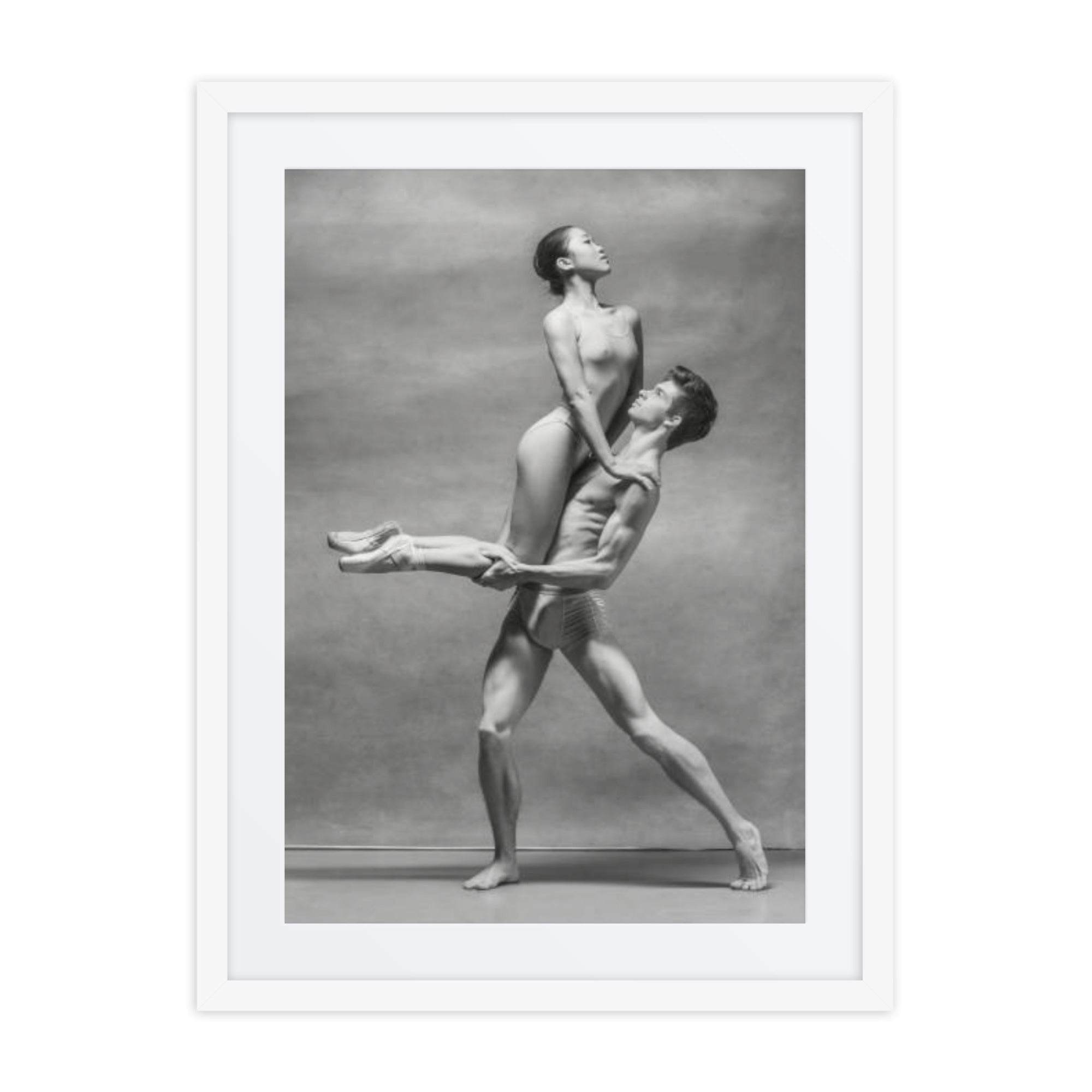 Dynamic Unity – Black & White Dance Framed Poster #4 (29.5" H x 23.5" W)