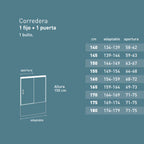 BATHME NIXON Mampara Frontal Bañera Fijo+Corredera Blanco