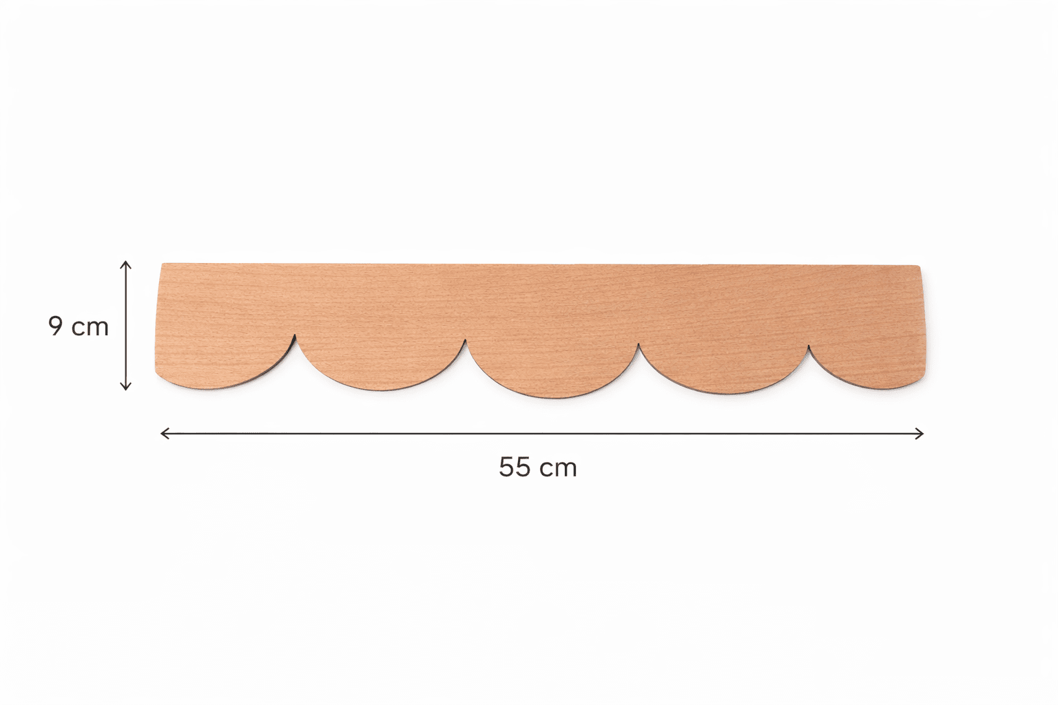 Cornisa de Madera Ondas - Haya Natural