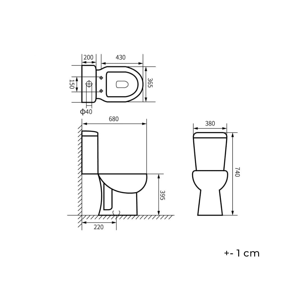 BATHME B020338 BOLONIA Inodoro Completo Salida Pared