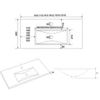 BATHME MADISON TOP Mueble de Baño con Lavabo 3 Cajones Cemento