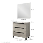 BATHME TRIO Conjunto Completo Mueble de Baño 3 Cajones Color Roble Estela
