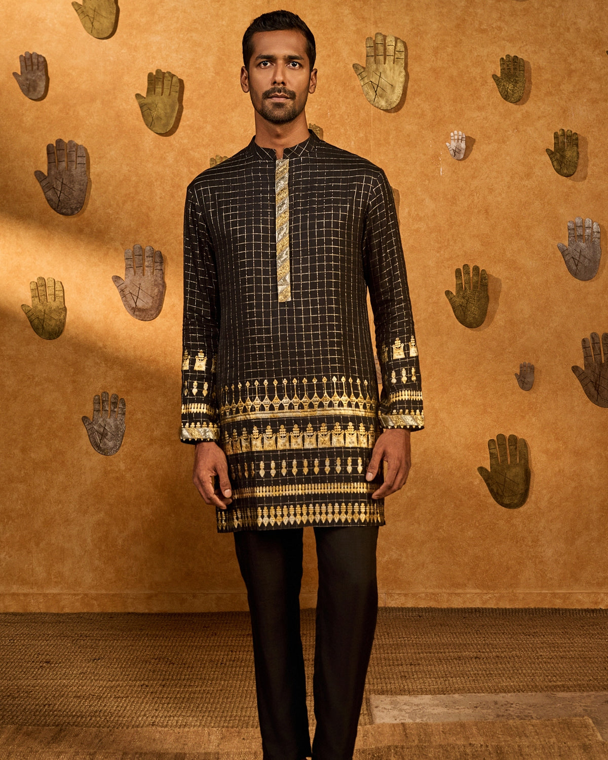 Black Midas Touch Kurta Set By KYNAH, Luxury Indian Fashion & Bridal Wear