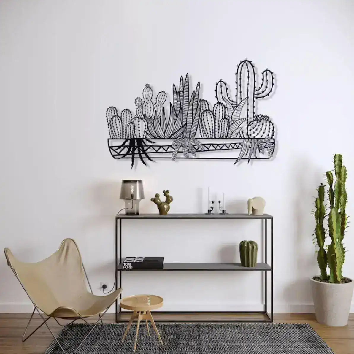 Metal Cactus Wall Decor Art