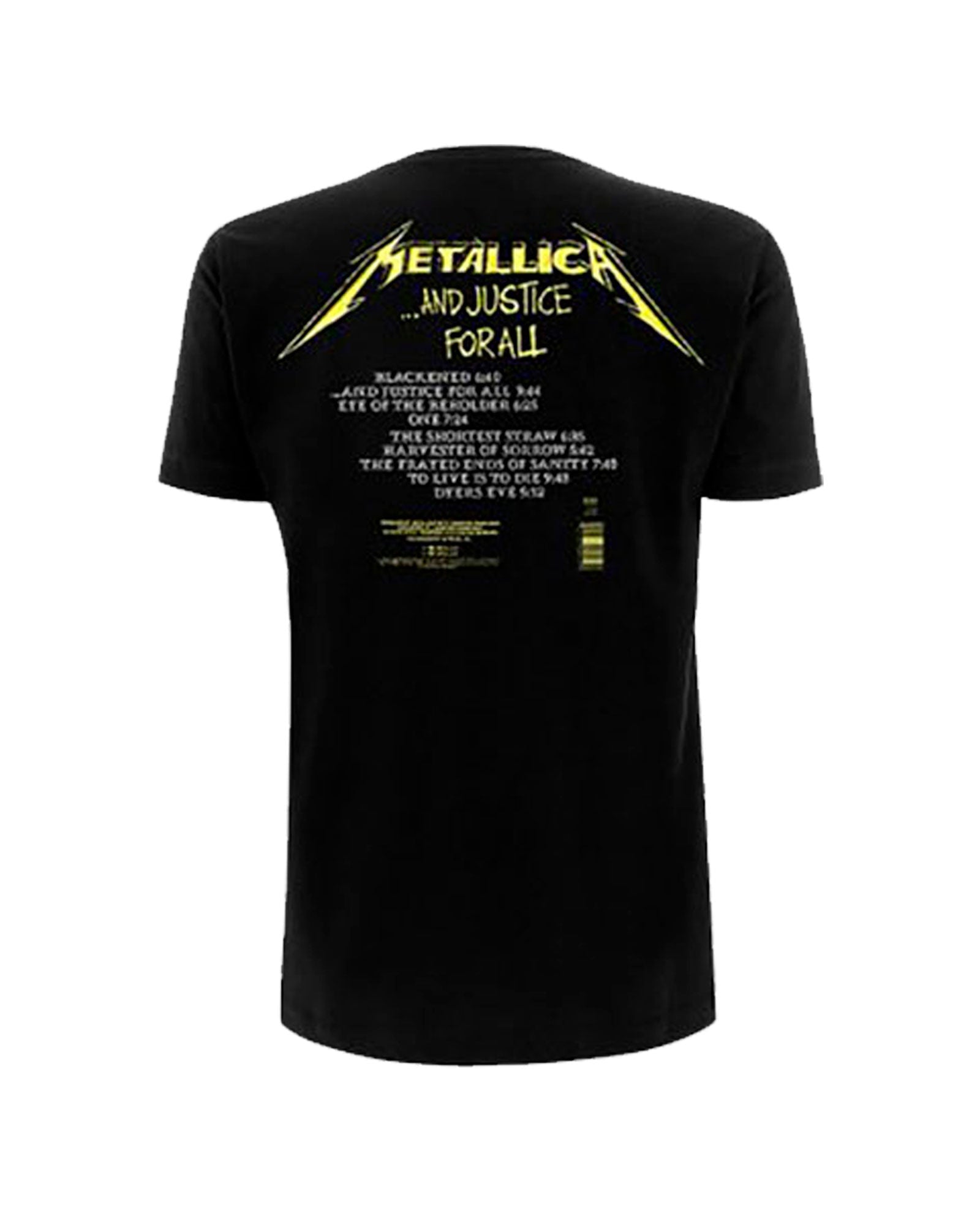 Metallica - Camiseta "And Justice For All Tracks" Unisex