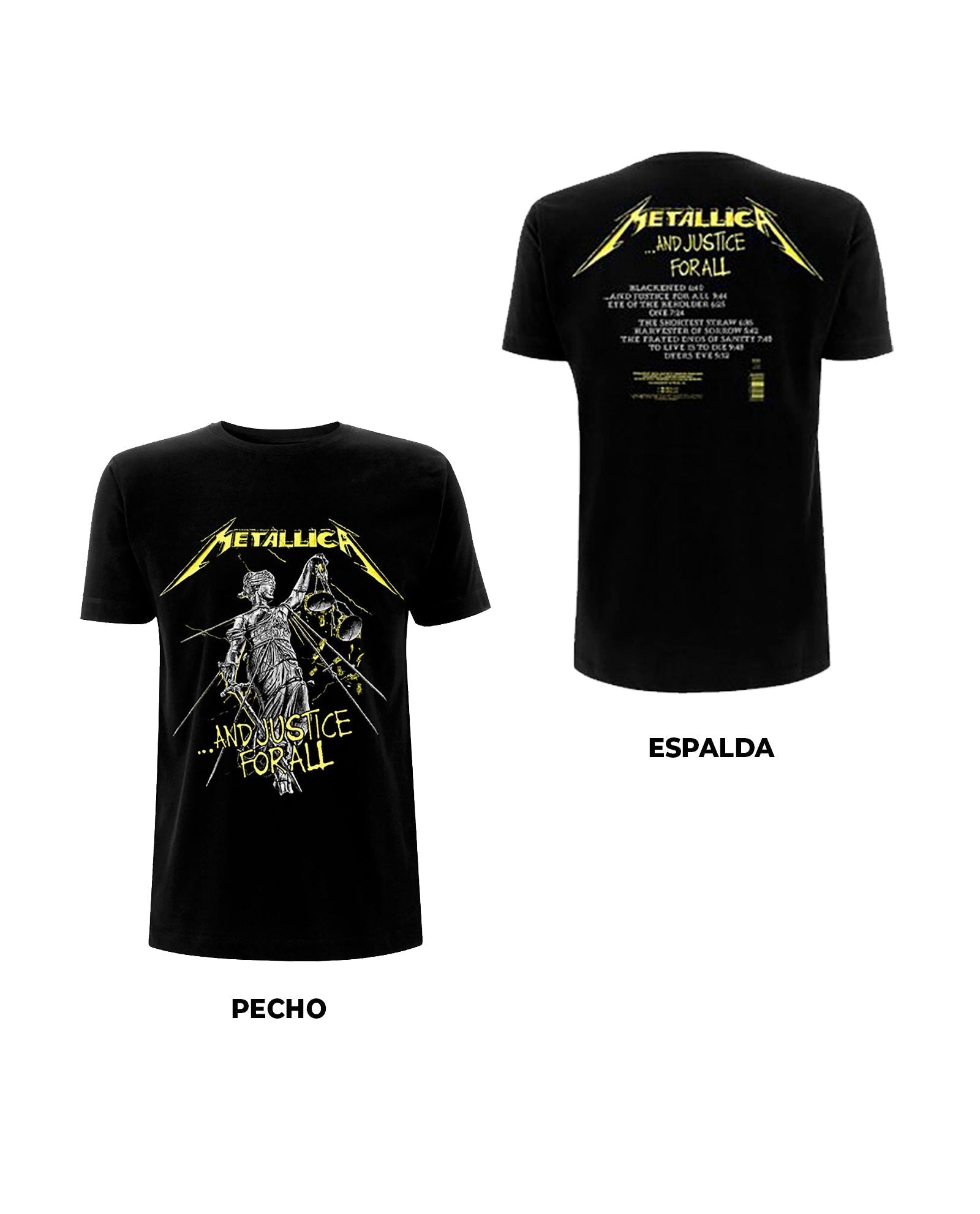 Metallica - Camiseta "And Justice For All Tracks" Unisex