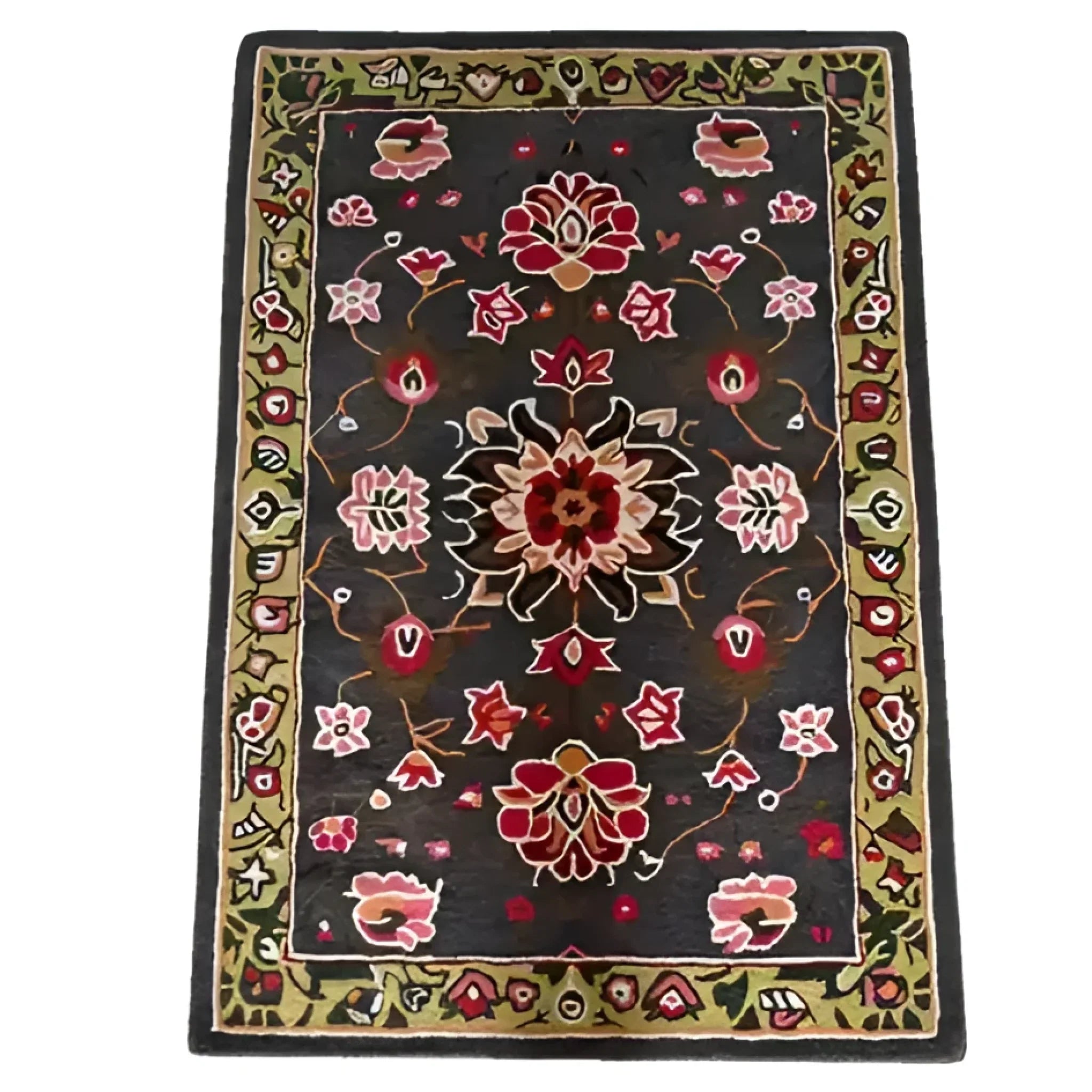 Midnight Bloom Mosaic Hand Tufted Rug 4 x 6 ft