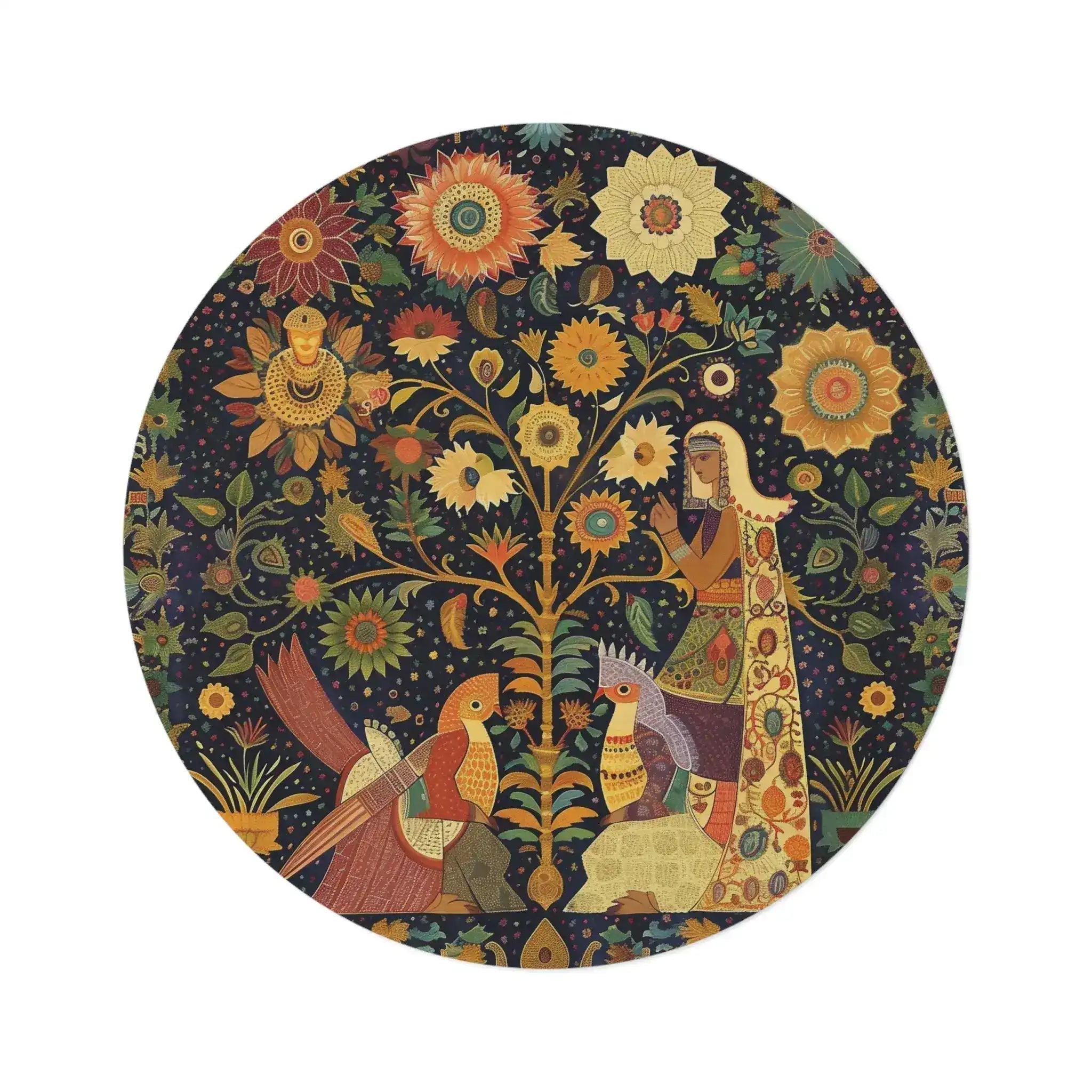 Midnight Muse Enchanted Garden Round Rug